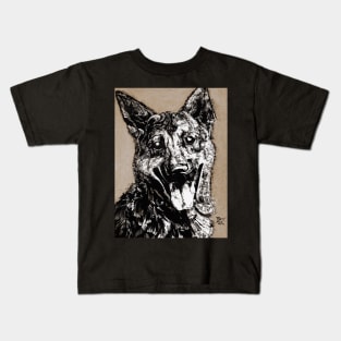 Portrait of a Dog by Dick Ket Kids T-Shirt